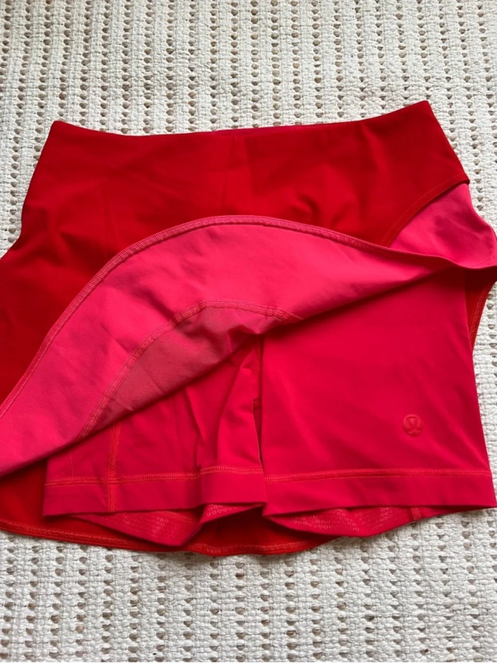 Lululemon Red Asymmetrical Layered High-Rise Tennis Skort Size 6 (Small)